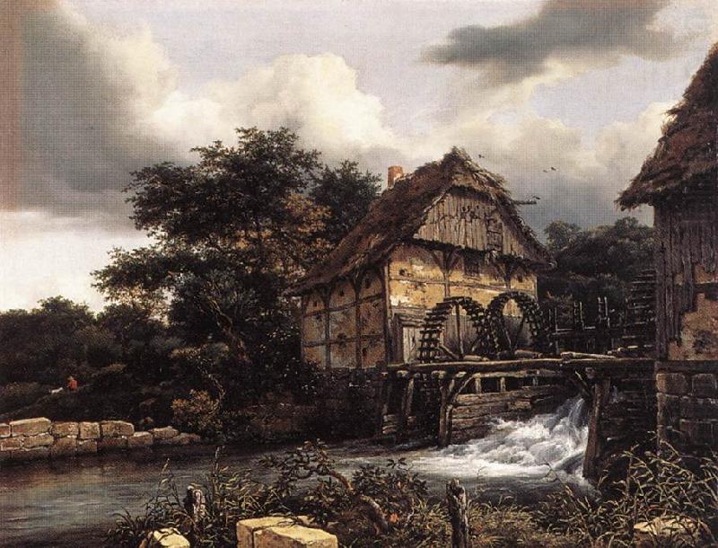 Jacob van Ruisdael Two Water Mills an Open Sluice china oil painting image